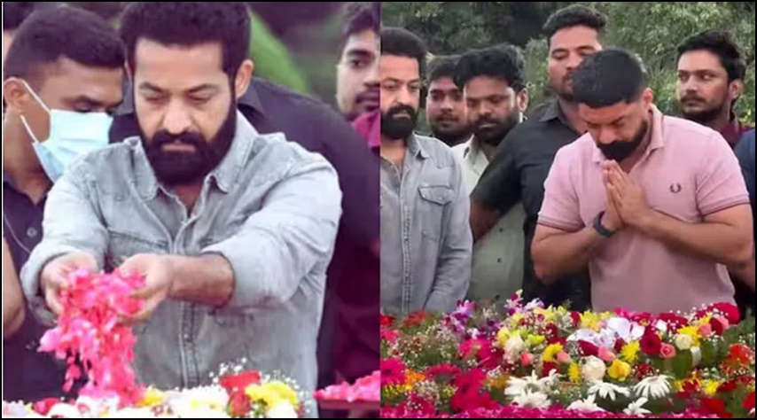 ఎన్టీఆర్ ఘాట్ వద్ద తాతకి ఘన నివాళులు అర్పించిన జూ.ఎన్టీఆర్, కళ్యాణ్ రామ్